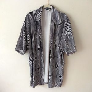 Vintage Button Down Shirt with Trippy Pattern